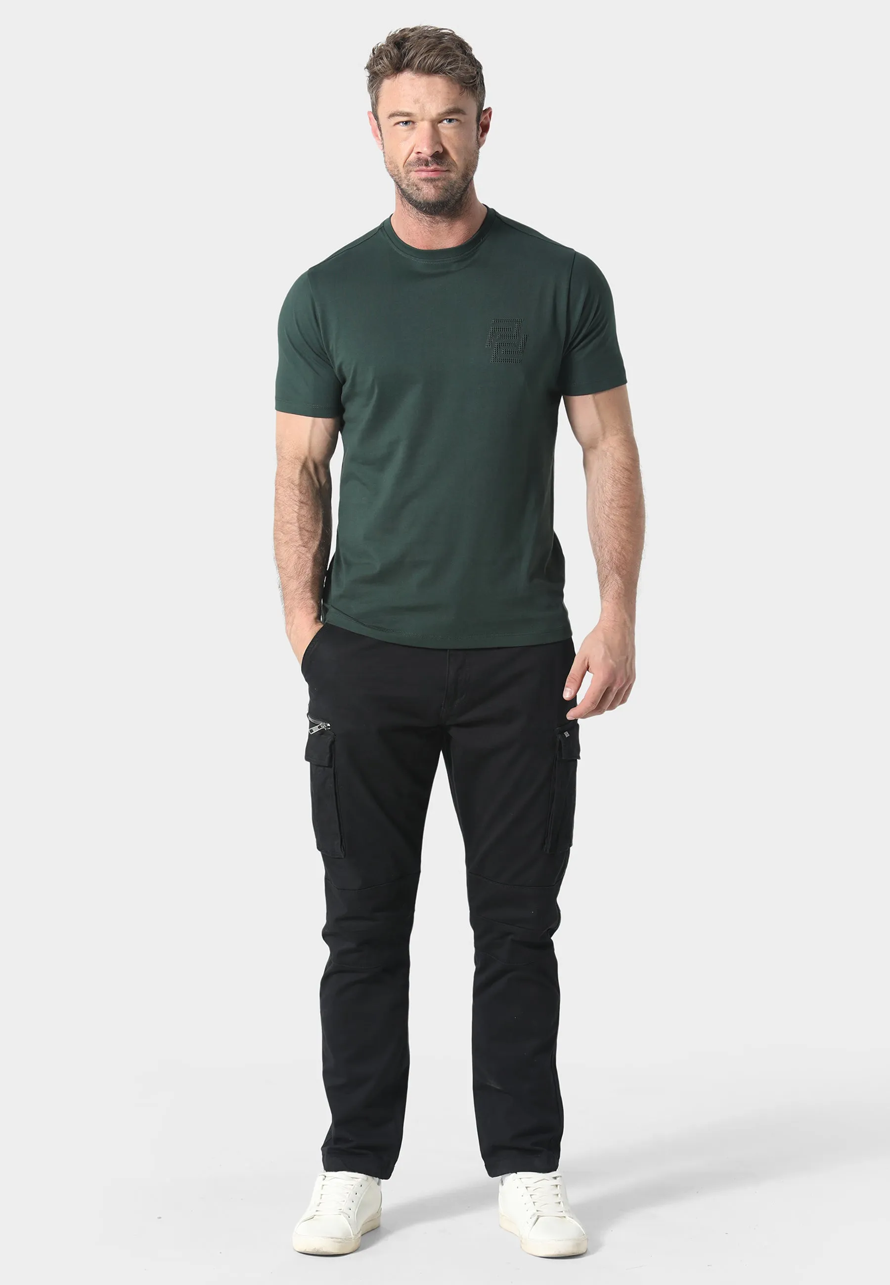 Hedley Forest Green T-Shirt Stretch Jersey Knit