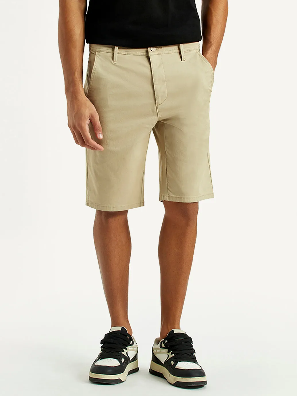 Ultra Soft Waistband media industry Men's 541 Khaki Tapered Fit Mid Rise Shorts