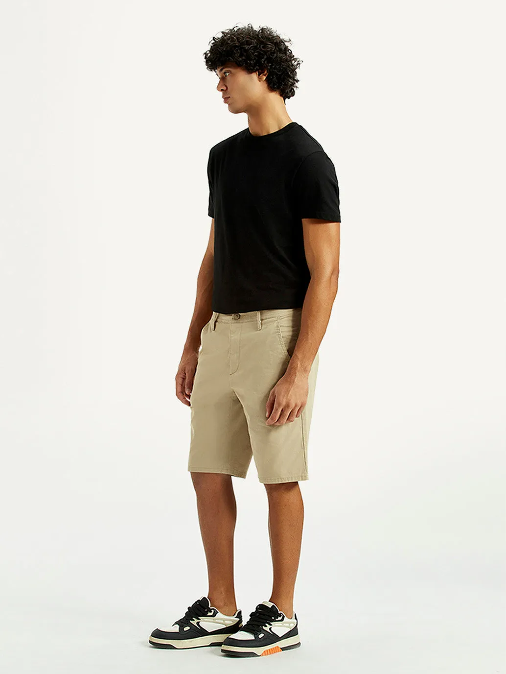 Men's 541 Khaki Tapered Fit Mid Rise Shorts Jogging Ready