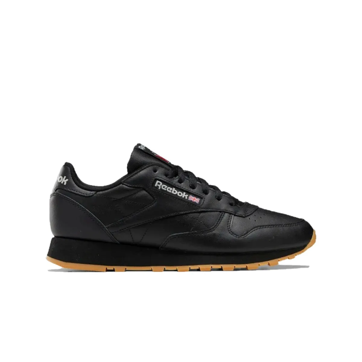REEBOK GY0954 (100008493) CLASSIC LEATHER MN'S (Medium) Black/Grey/Gum Leather Lifestyle Shoes Elastic laces