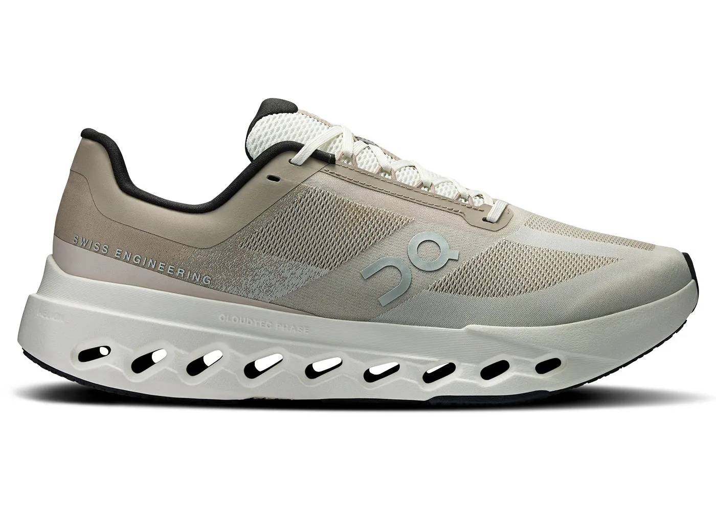 On Running Cloudsurfer Next Fog Ivory Ultra Breathable Knit Fabric running shoes for beginner female runners