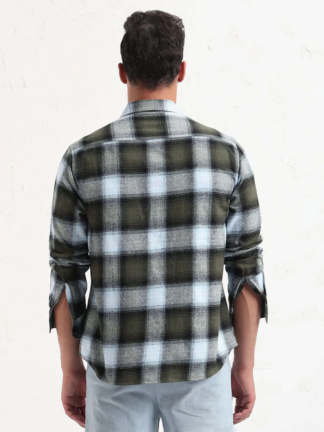 Abrasion Resistant Fabric Modern innovation Men's Multi Checked Slim Fit Shacket