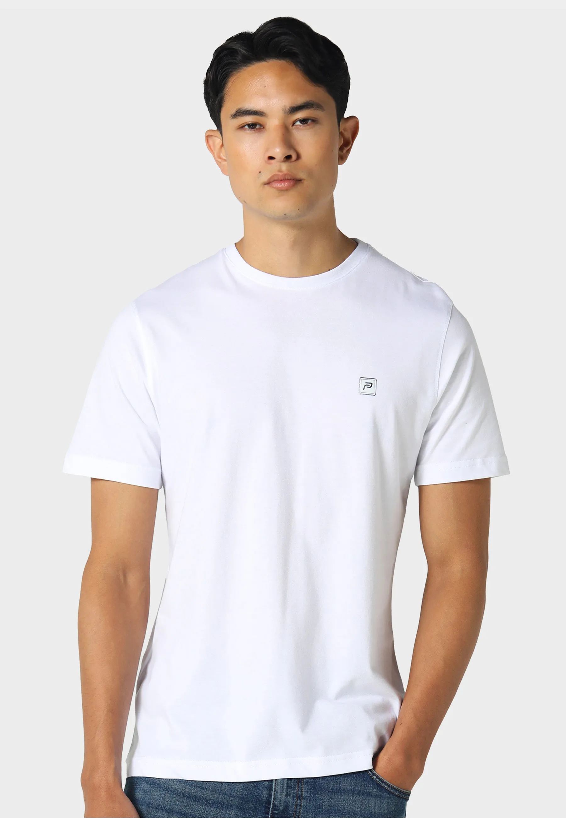 Vitron White T-Shirt Button Down Casual Comfort Top