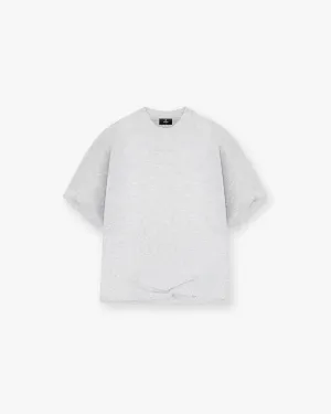 Minimal Comfort Wear Initial Boxy T-Shirt - Ice Grey Marl