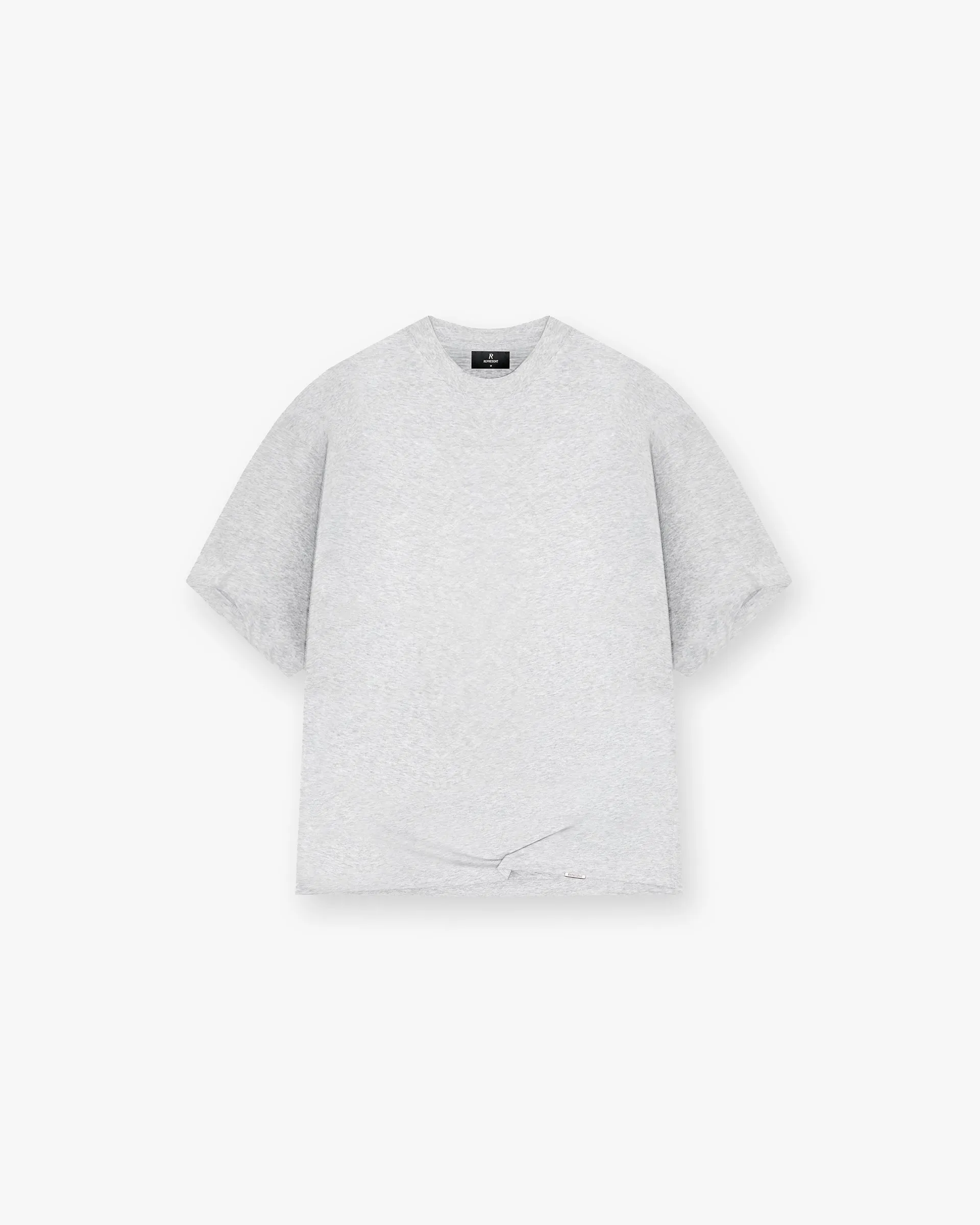 Minimal Comfort Wear Initial Boxy T-Shirt - Ice Grey Marl