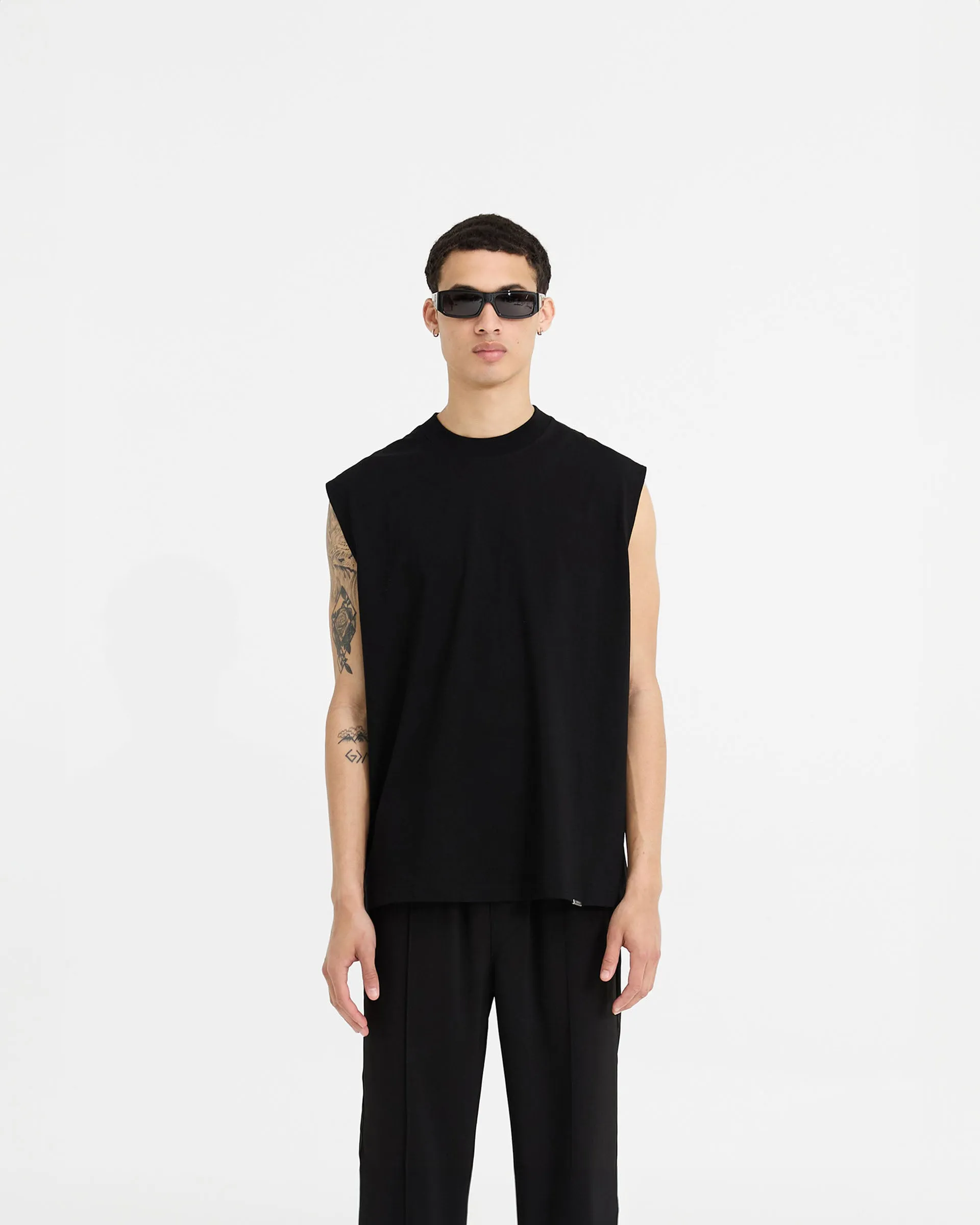 Initial Boxy Tank - Black Formal Style