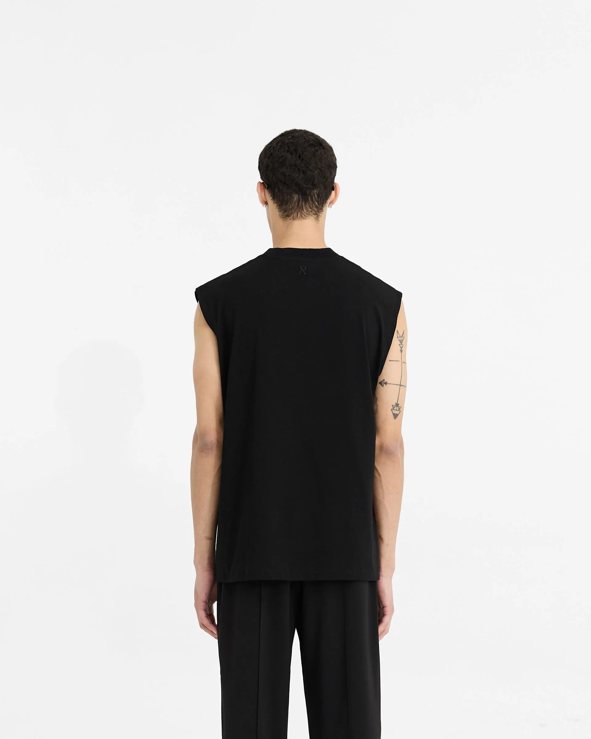 Initial Boxy Tank - Black polo neck