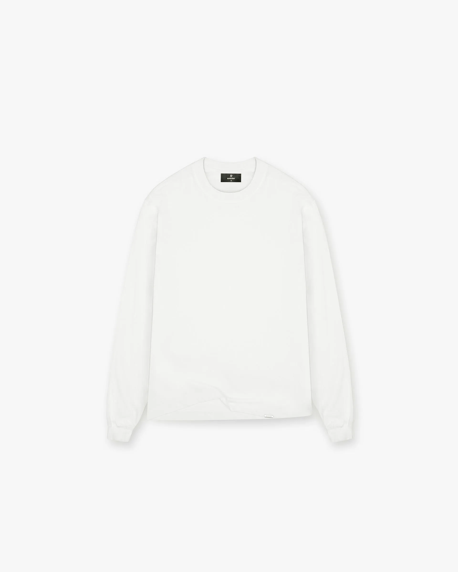 Daily Casual Initial Long Sleeve T-Shirt - Flat White
