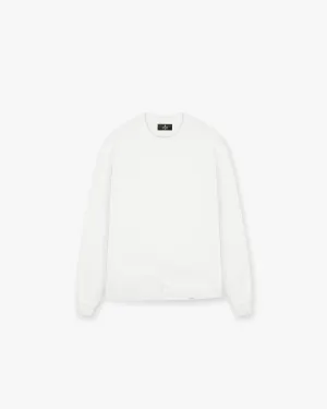 Daily Casual Initial Long Sleeve T-Shirt - Flat White