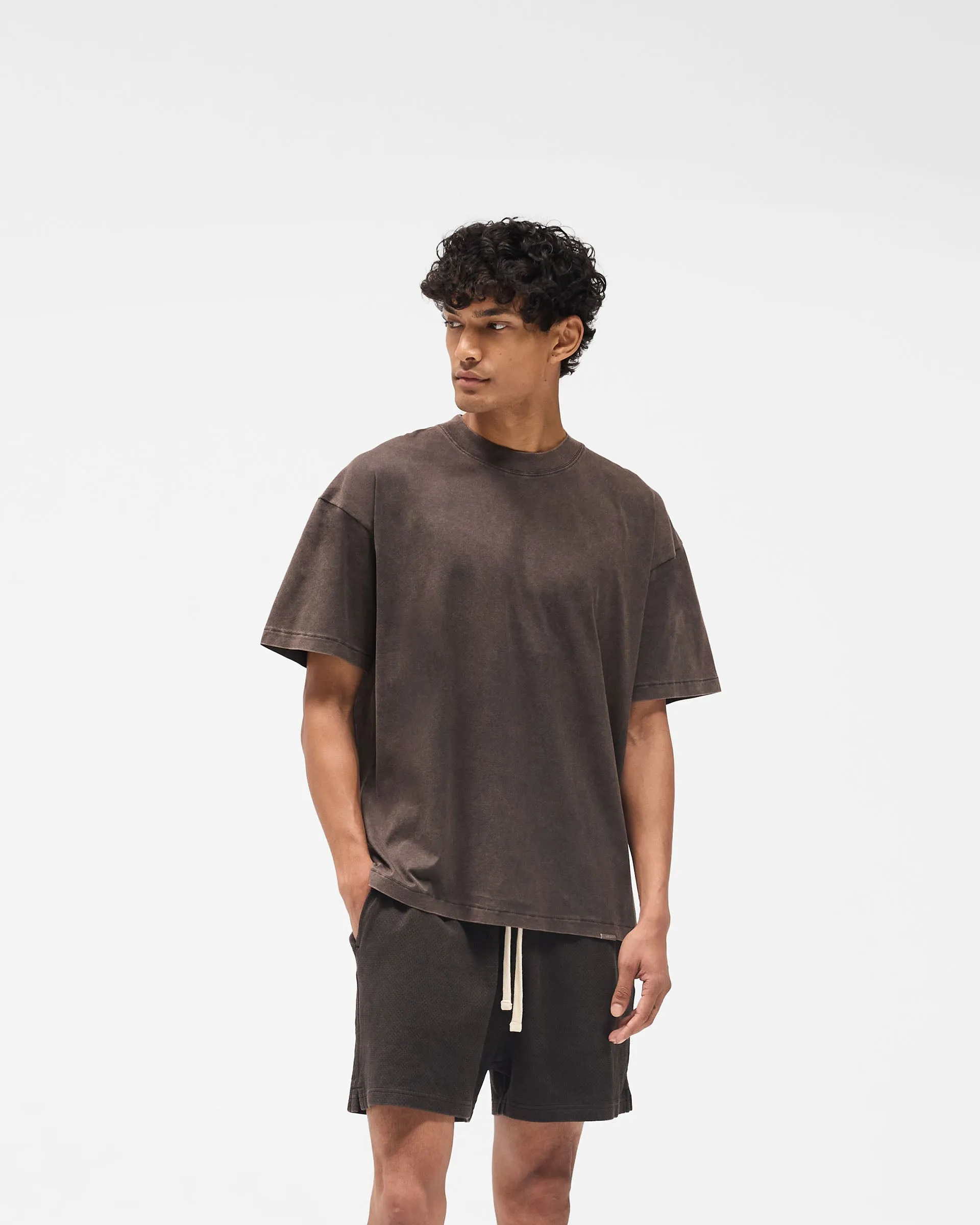 Quick Layer Initial Oversized T-Shirt - Coffee