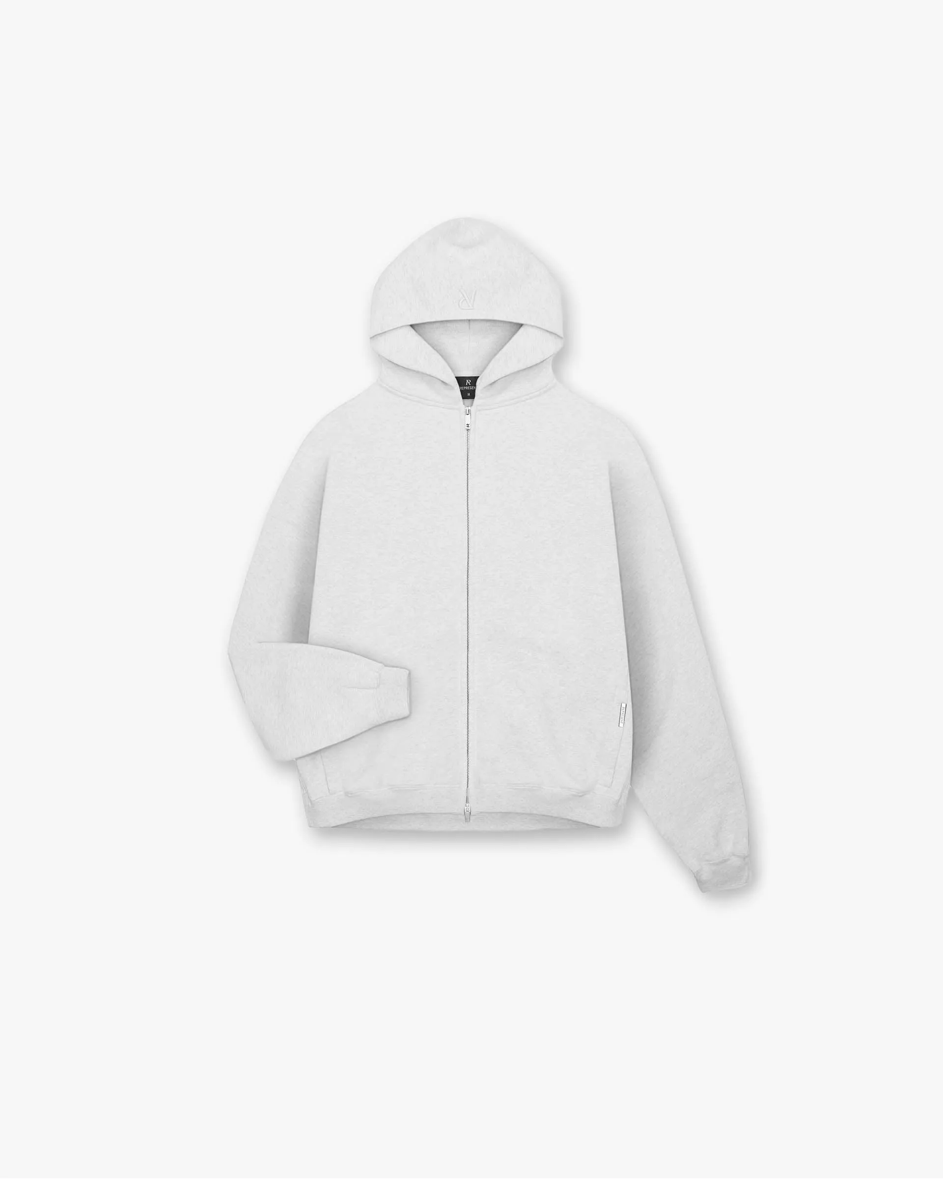 Initial Oversized Zip Hoodie - Ice Grey Marl young people Layer Minimal