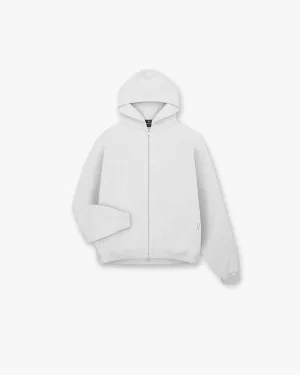 Initial Oversized Zip Hoodie - Ice Grey Marl young people Layer Minimal