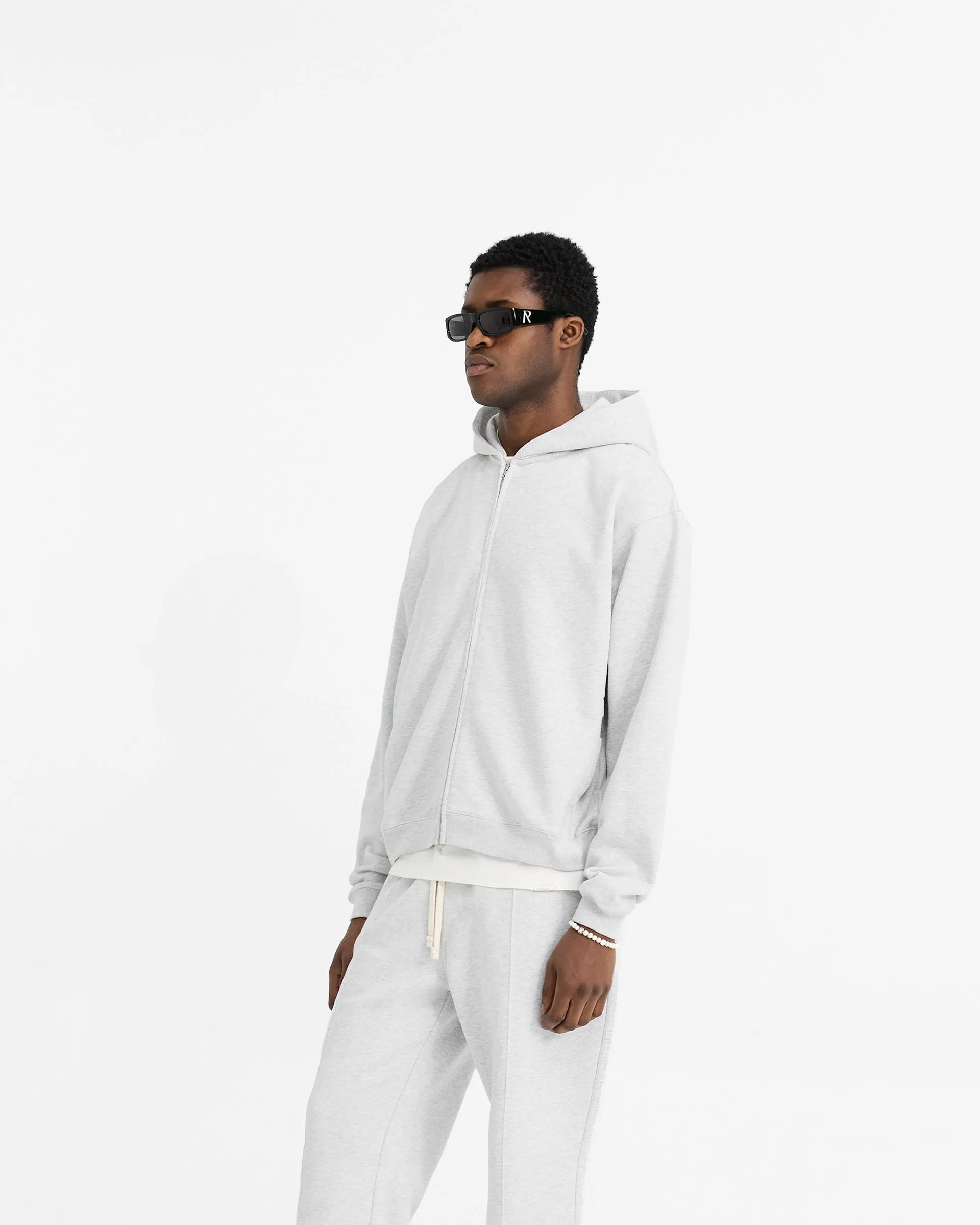 Initial Oversized Zip Hoodie - Ice Grey Marl product urban fashion sense