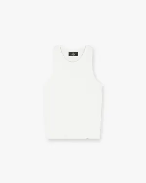 PocketDetail Breathable Comfort Wear Initial Rib Vest - Flat White