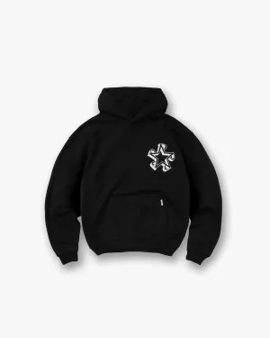 wedding guest wear Modern Initial Star Hoodie - Jet Black