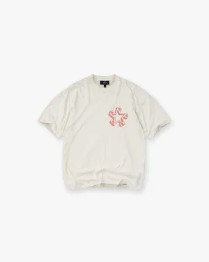 Initial Star T-Shirt - Flat White Soft Wear crew neck