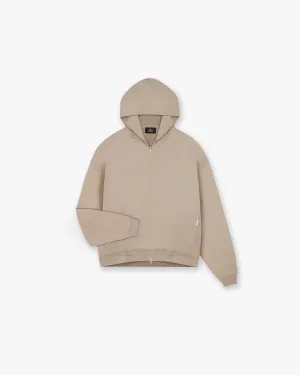 Cozy Streetwear product hook practicality Initial Zip Hoodie - Dune