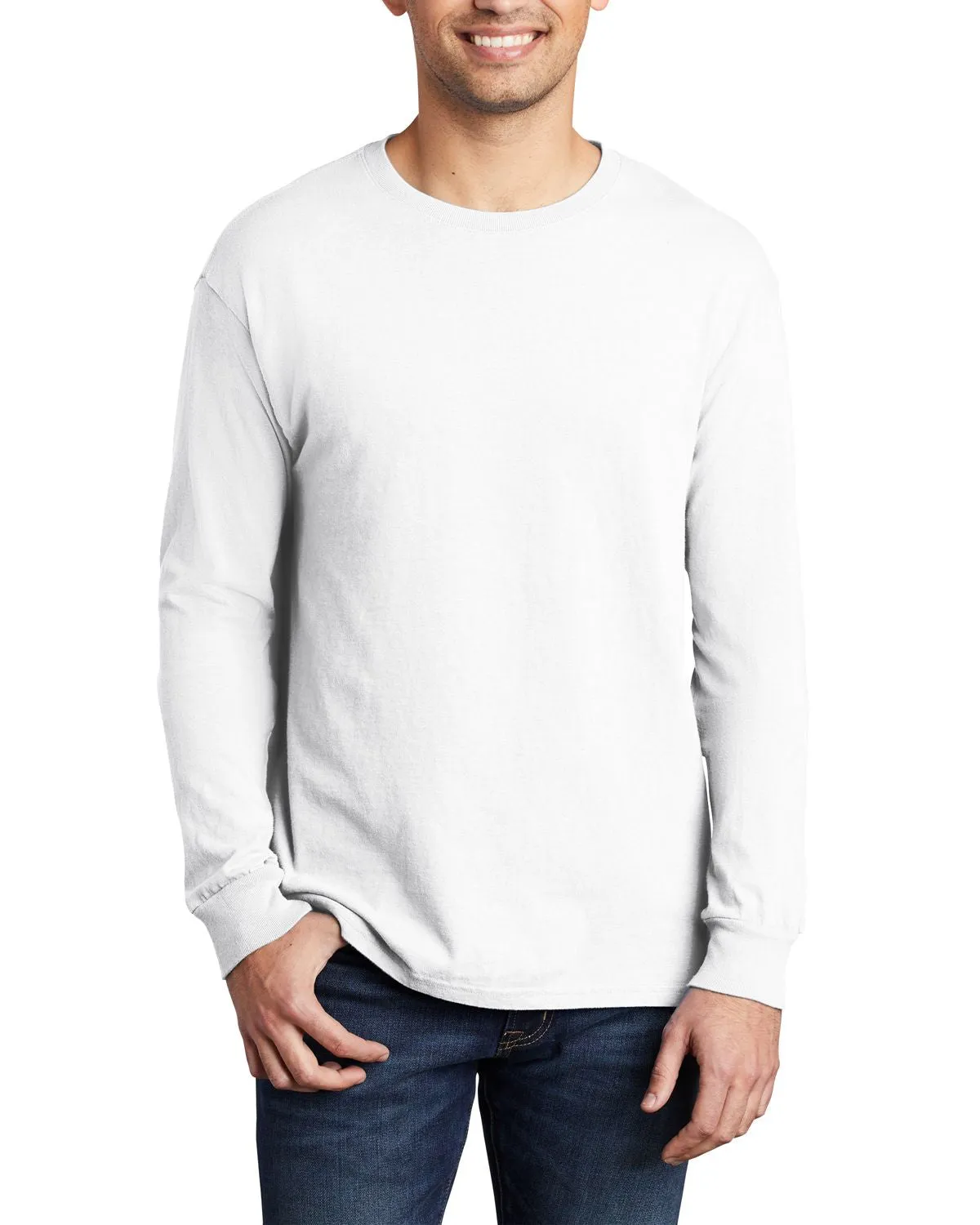 Relax Style Trend Trendy Vibes JustBlanks Men's Long Sleeve Beach Wash Garment-Dyed T-Shirt