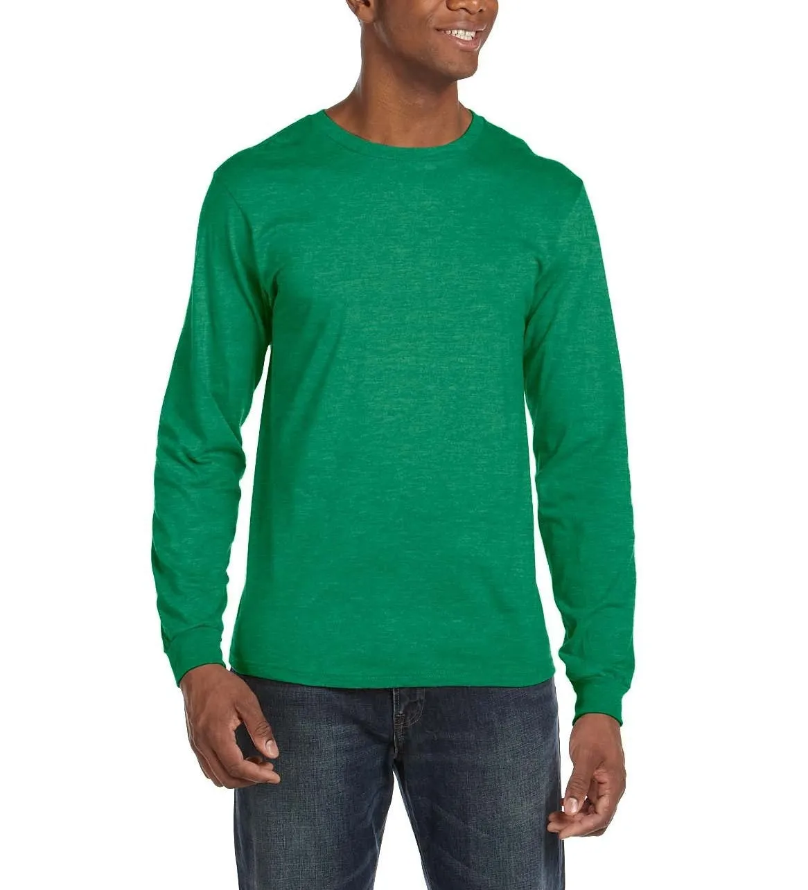 JustBlanks Men's Long Sleeve Crew Neck T-Shirt with Shoulder Taping and Double-Needle Sleeves Movie Night Running Speed