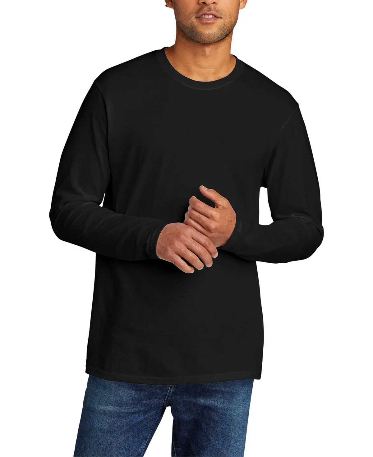 JustBlanks Men's Long Sleeve Tri-Blend Crew Neck T-Shirt Cool and casual