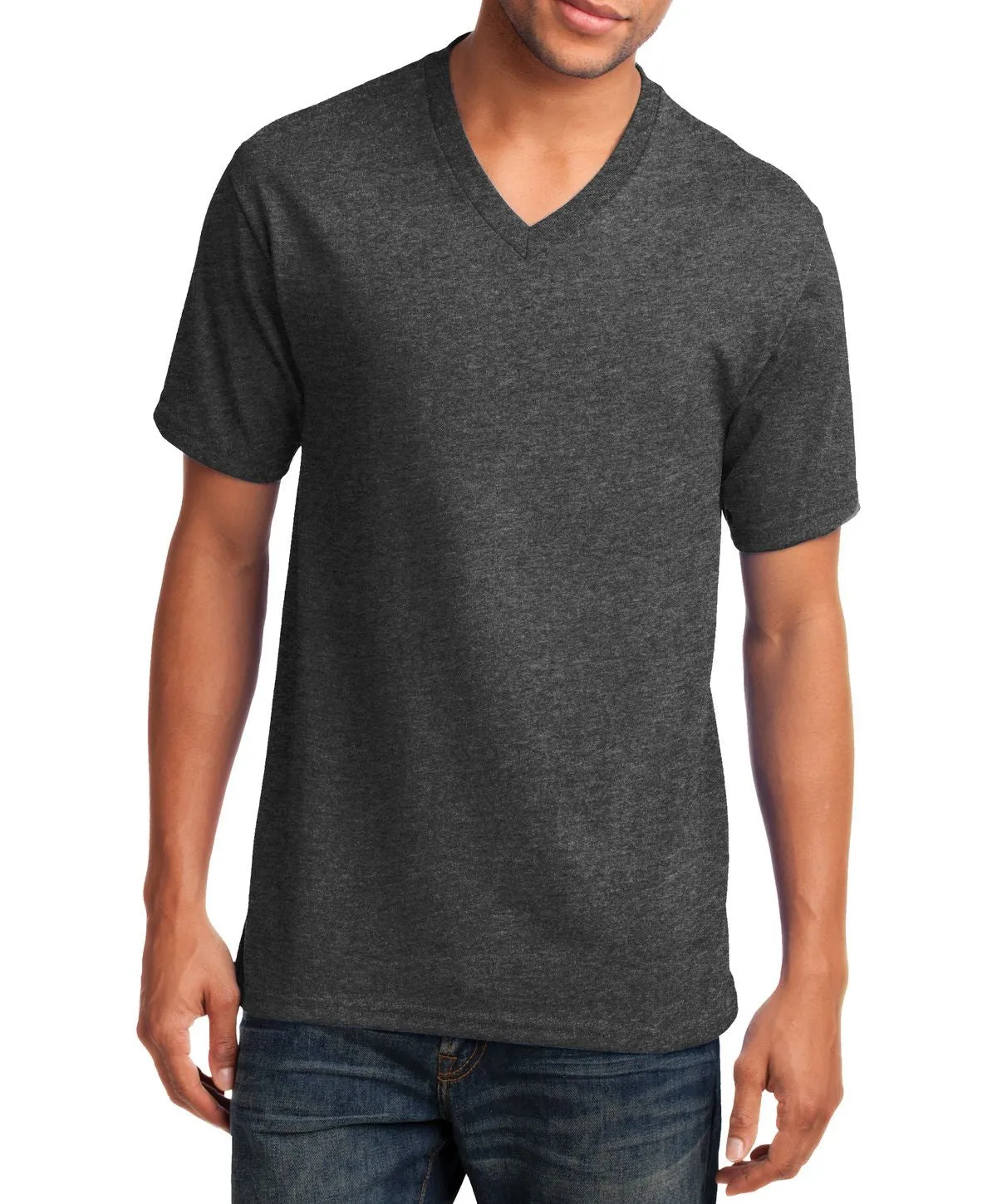 QuickDry JustBlanks Men's Short Sleeve Core Cotton V-Neck T-Shirt