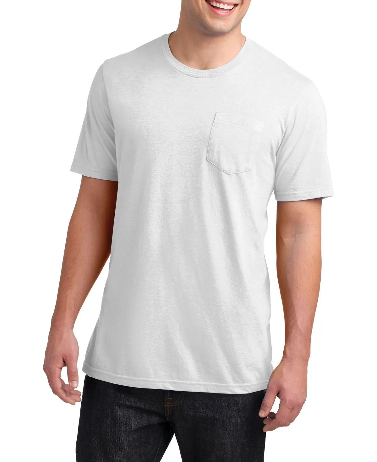 Easy Comfort JustBlanks Men's Short Sleeve Cotton Crew Neck Pocket Tee