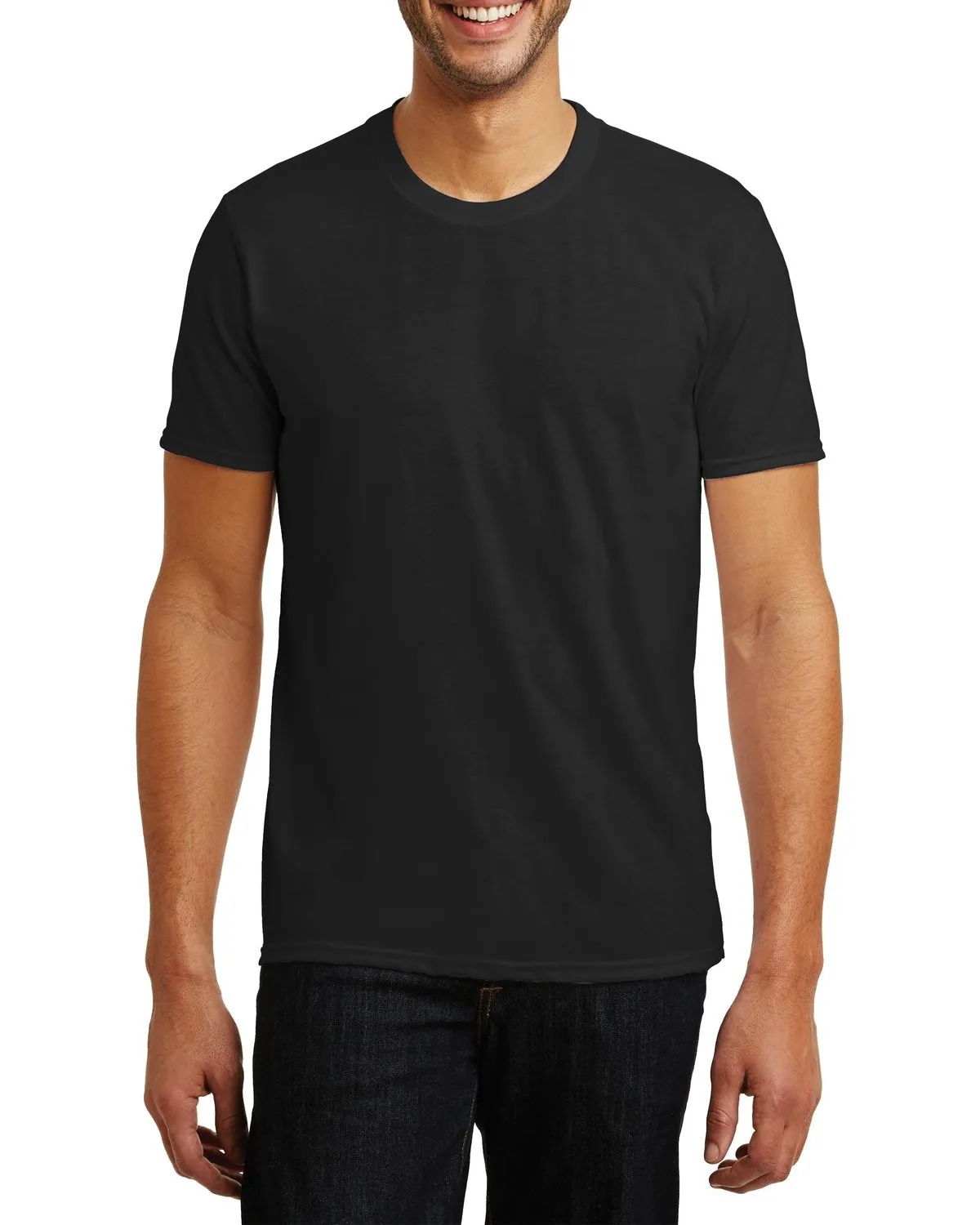 Subtle Logo Placement JustBlanks Men's Tri-Blend Short Sleeve Crew Neck T-Shirt