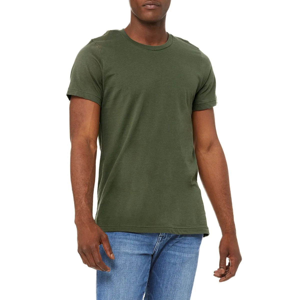 JustBlanks Unisex Short Sleeve Made in USA Cotton Crew Neck T-Shirt V neck elegance ethical