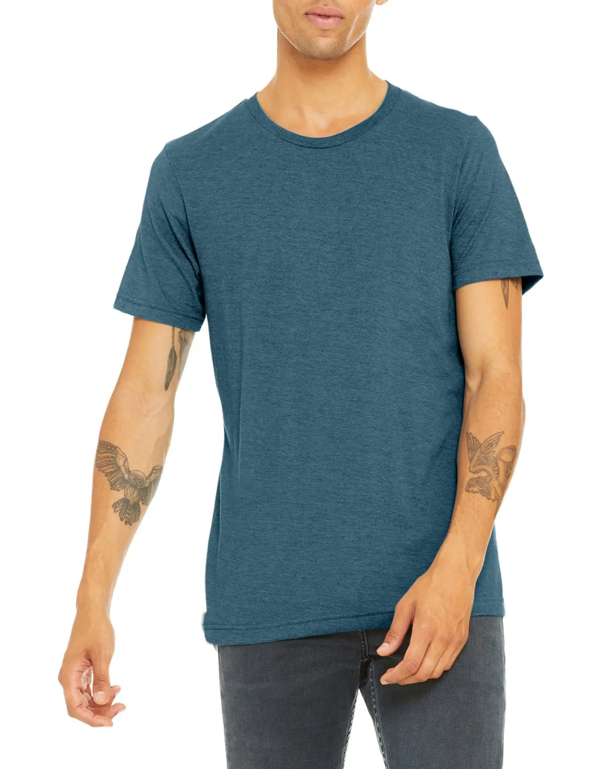 Sporty and Cool Kids playfulness JustBlanks Unisex Triblend Lightweight Short Sleeve Crew Neck Tee