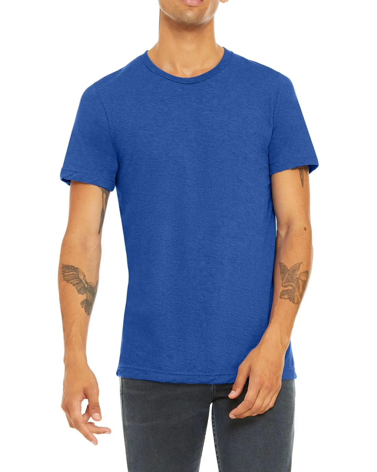 Casual Flex Wear JustBlanks Unisex Triblend Lightweight Short Sleeve Crew Neck Tee