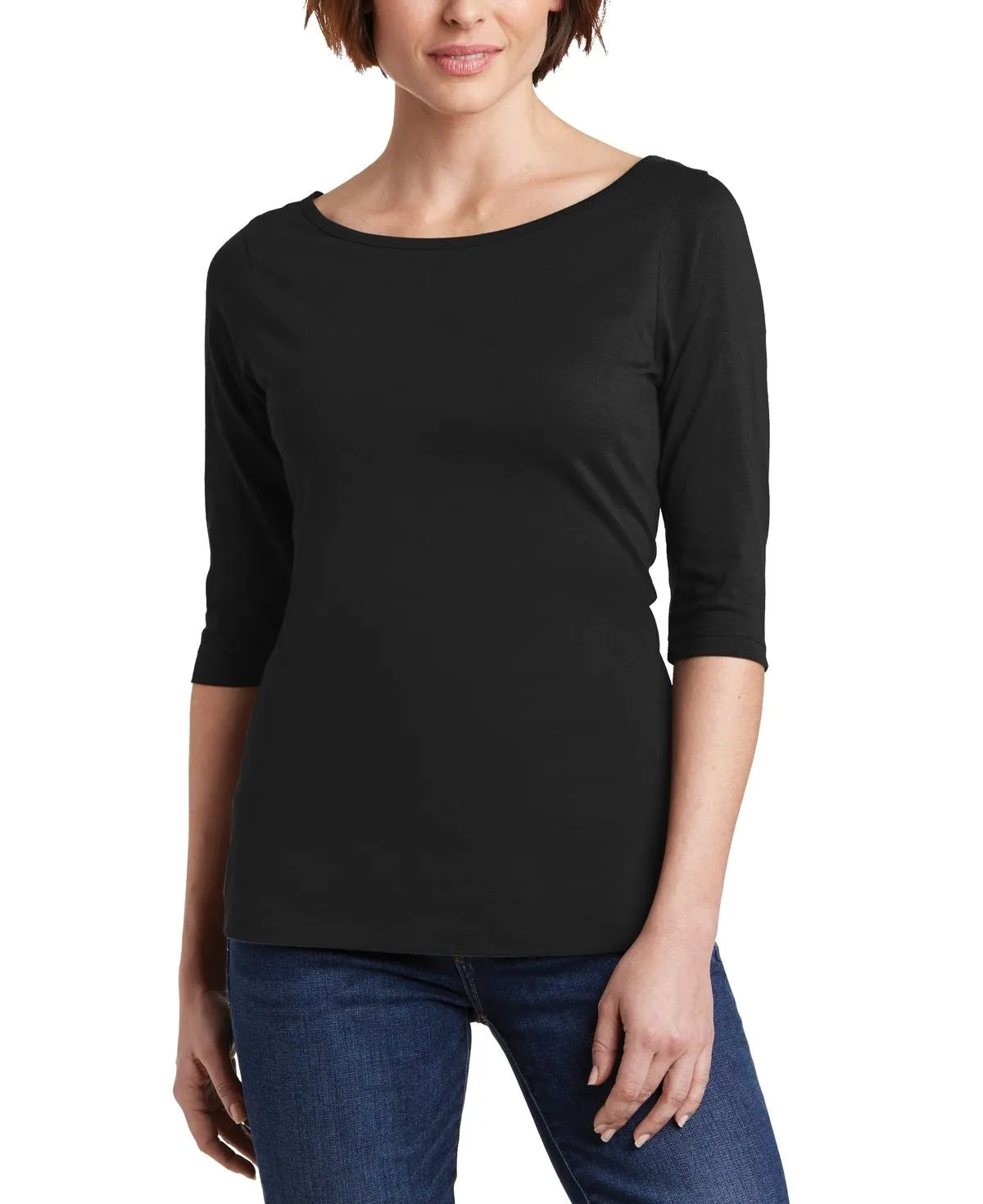 Quick Fit Sporty essentials JustBlanks Women's 3/4 Sleeve Perfect Weight Scoop Neck Tee