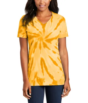 JustBlanks Women's Cotton Tie-Dye V-Neck Short Sleeve Tee Chic