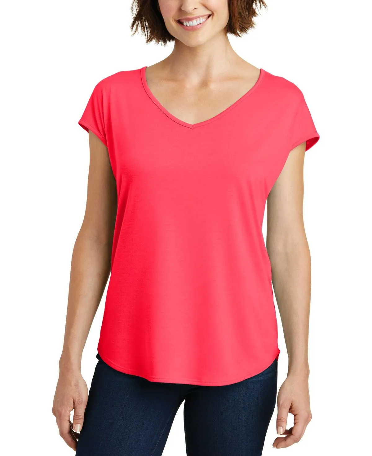 JustBlanks Women's Drapey Cross-Back Yoga Tee with V-Neck Essential Style Wear