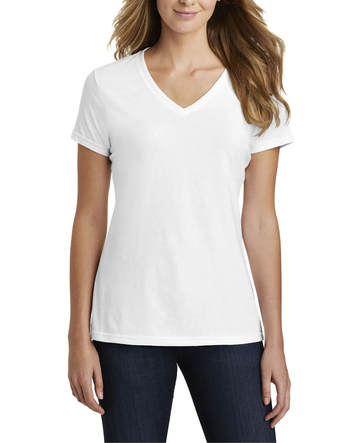 Active Design High Quality Printing JustBlanks Women's Fan Favorite Blend V-Neck Short Sleeve Tee