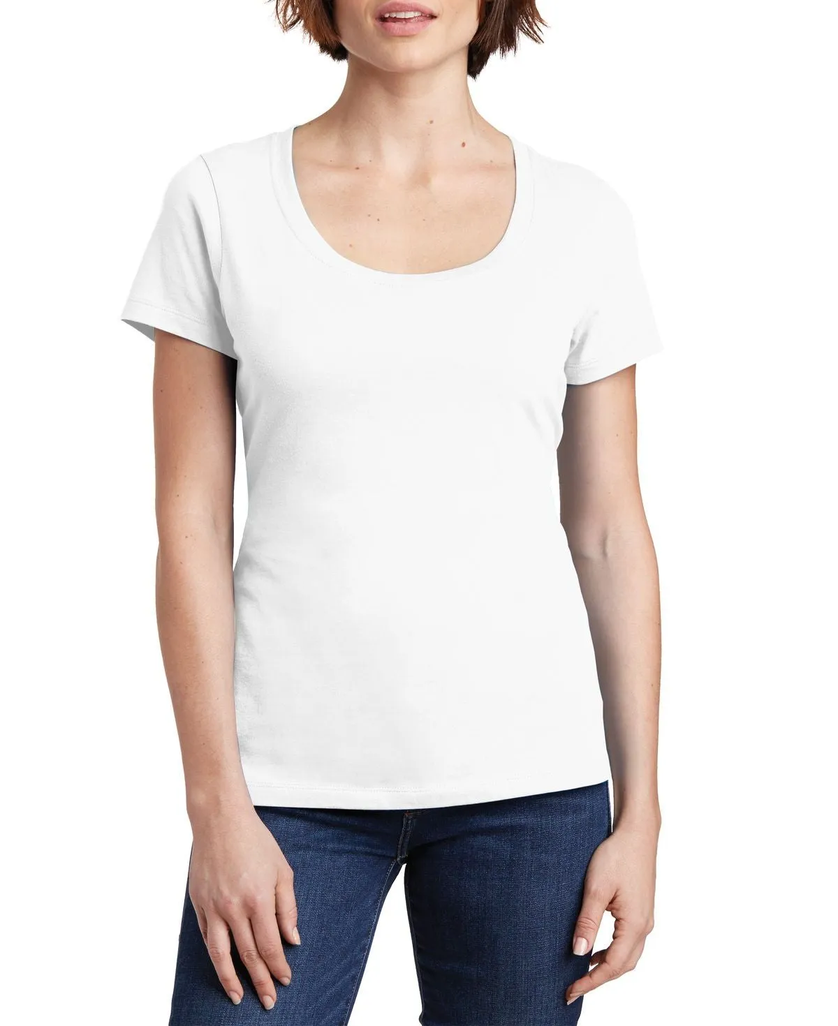 JustBlanks Women's Perfect Weight Scoop Neck Short Sleeve Tee Cozy And Stylish Customizable