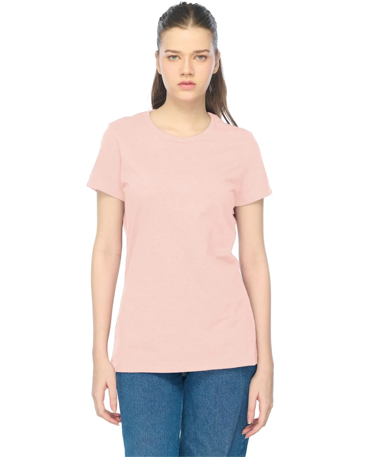 Comfy Layer Wear JustBlanks Women's Short Sleeve Crew Neck Comfortable T-Shirt