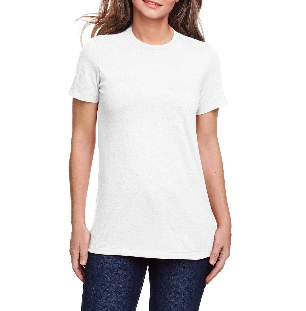 Non Toxic Printing Comfortable And Versatile JustBlanks Women's Slim Fit Lightweight Crew Neck T-Shirt