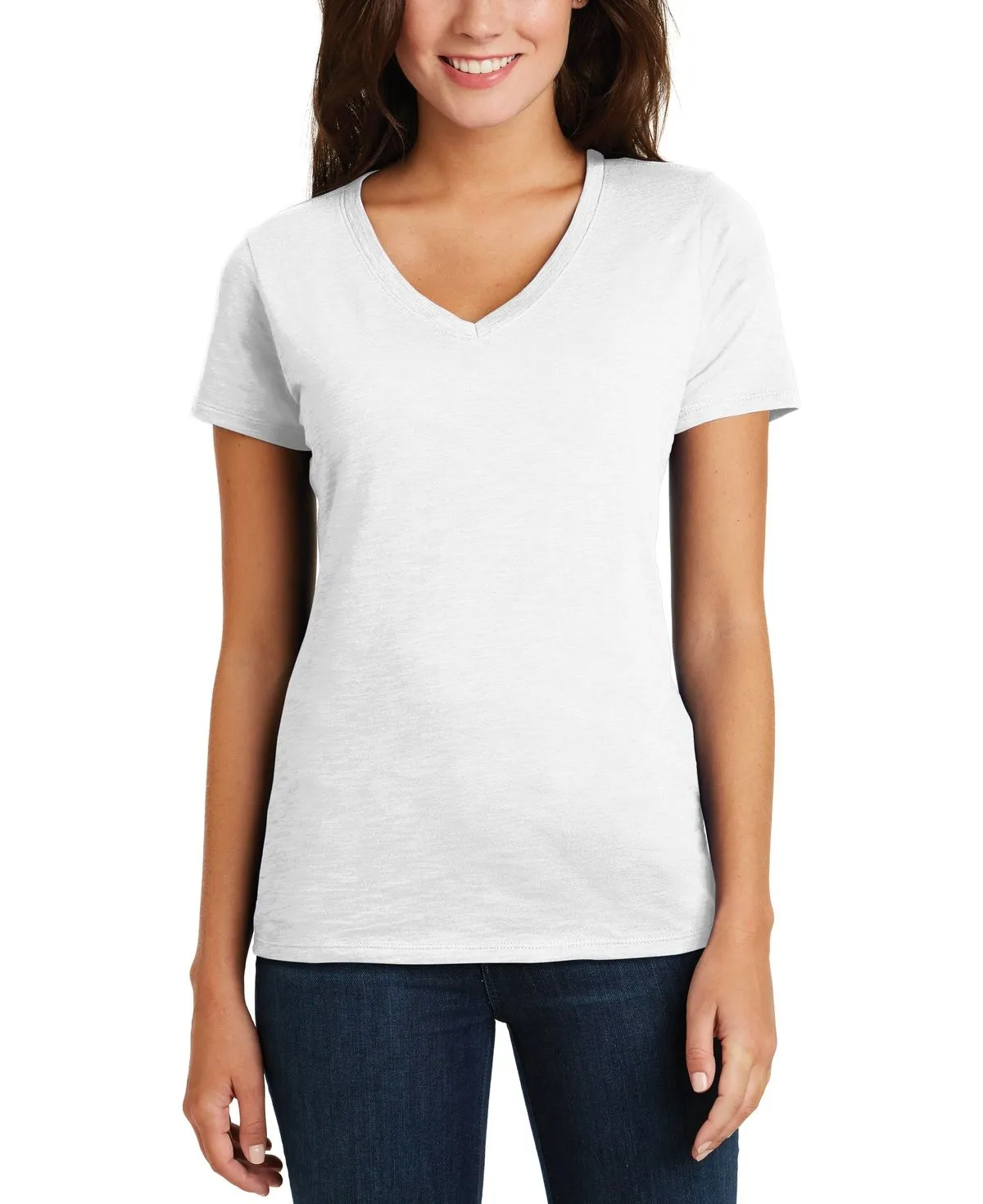 JustBlanks Women's Super Slub V-Neck Short Sleeve Tee Sustainable production