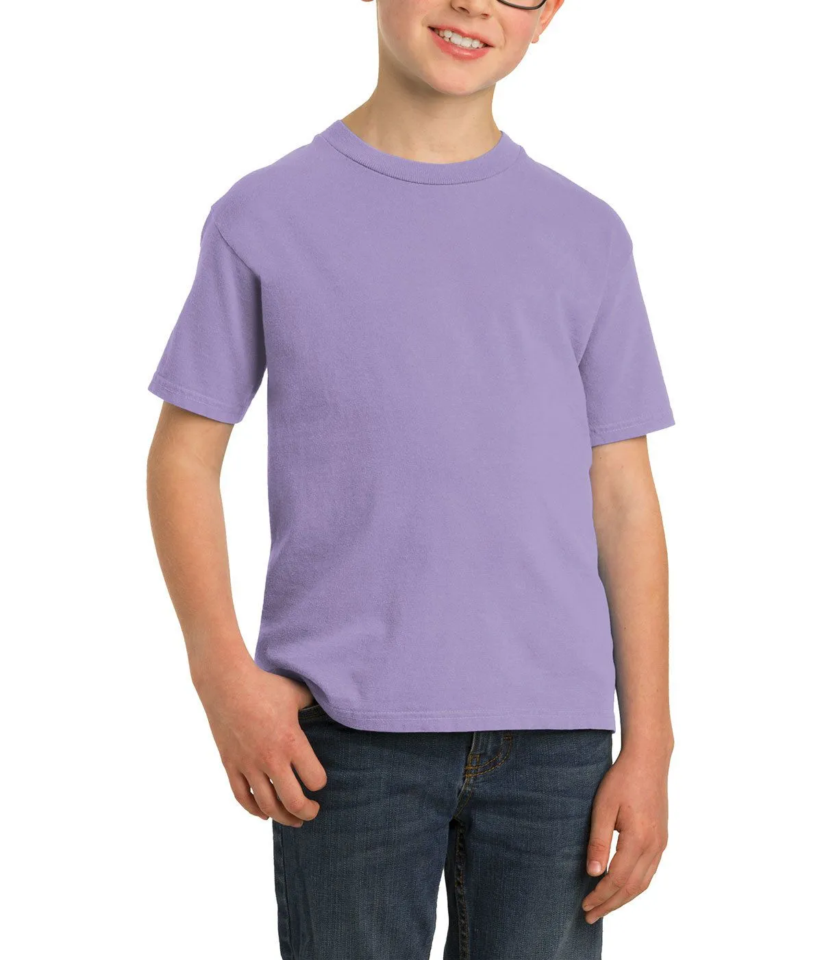 No Fade Technology JustBlanks Youth Short Sleeve Beach Wash Garment-Dyed T-Shirt