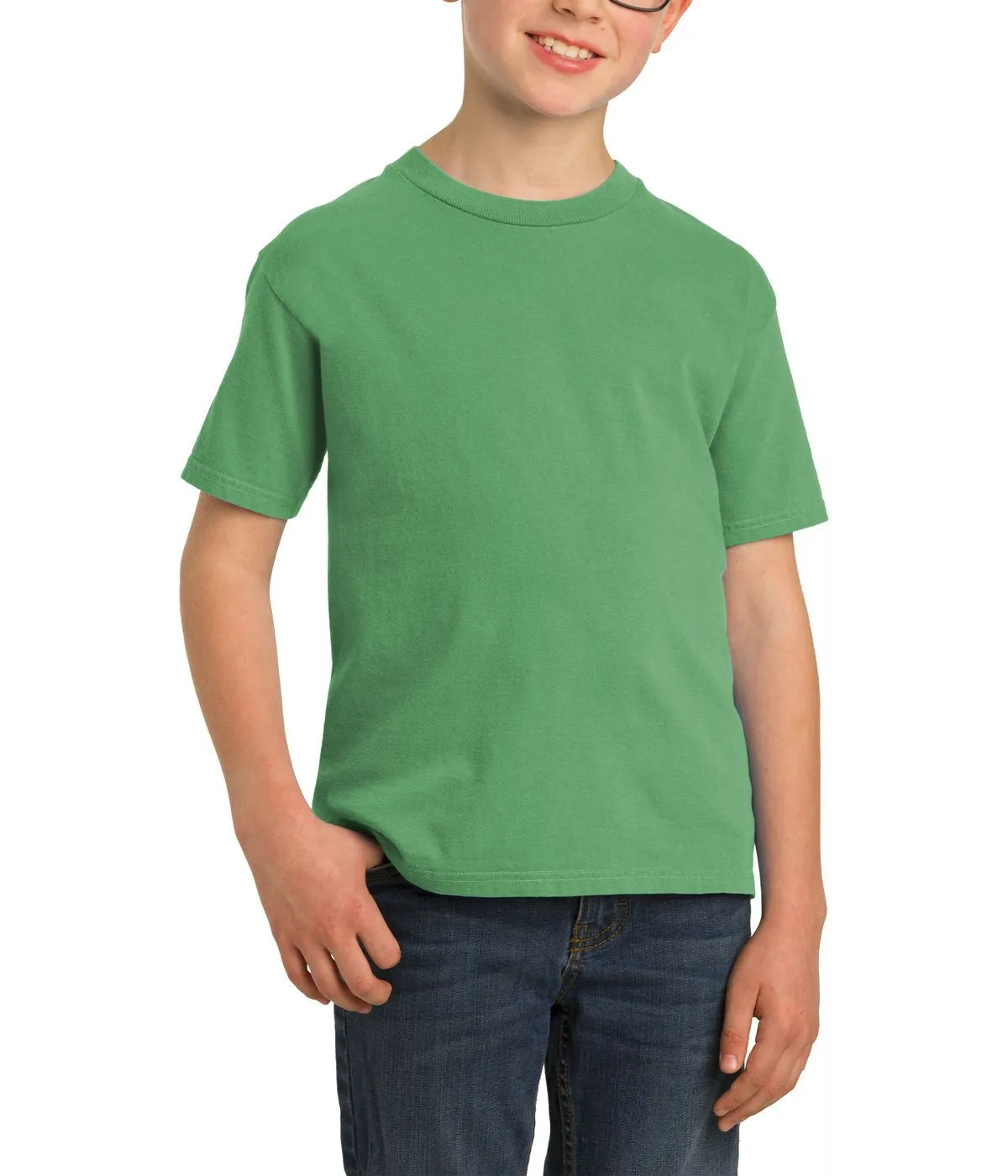 JustBlanks Youth Short Sleeve Beach Wash Garment-Dyed T-Shirt Sporty Stretch Fit