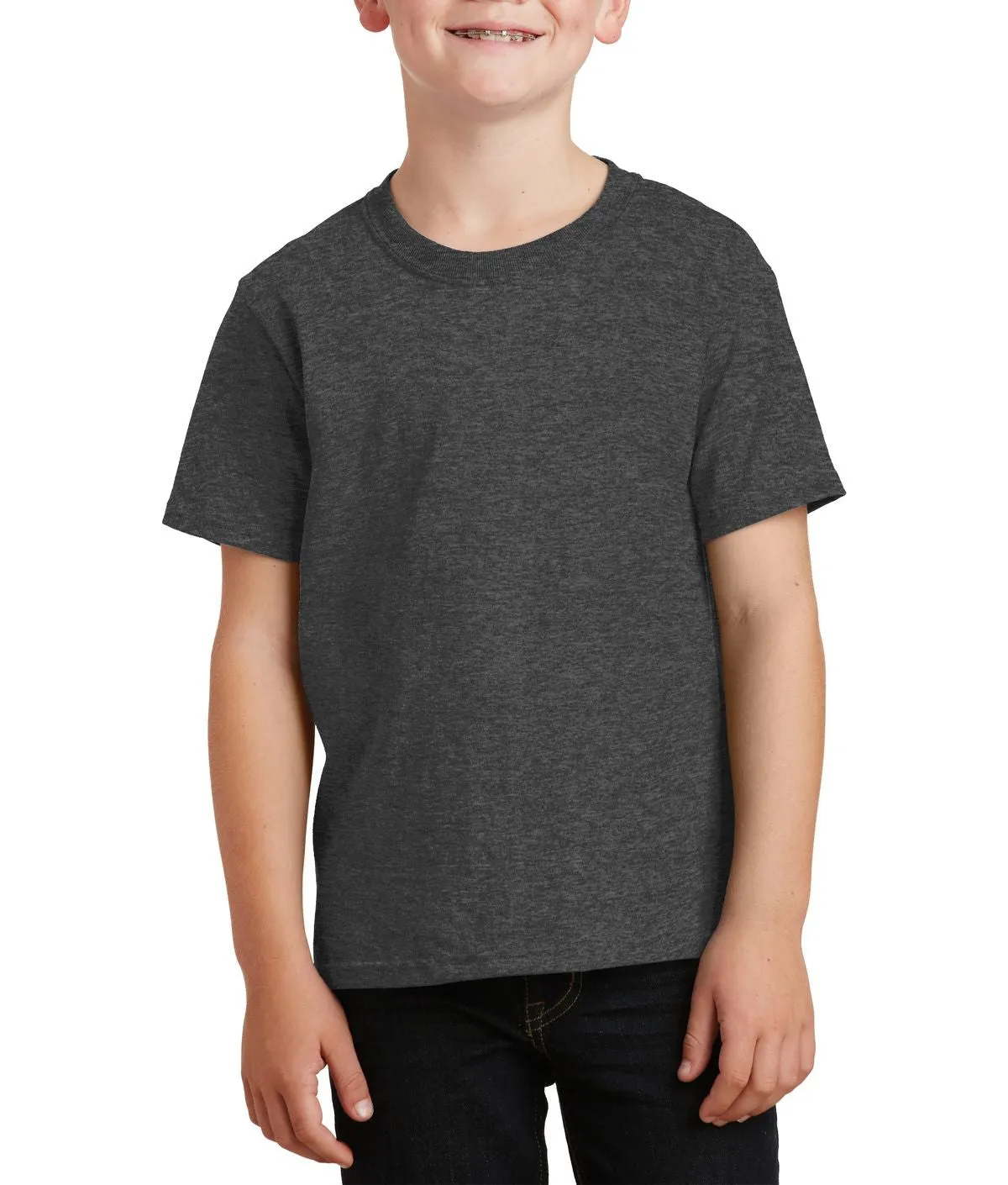 Friction Free Inner Lining JustBlanks Youth Short Sleeve Core Cotton Crew Neck T-Shirt