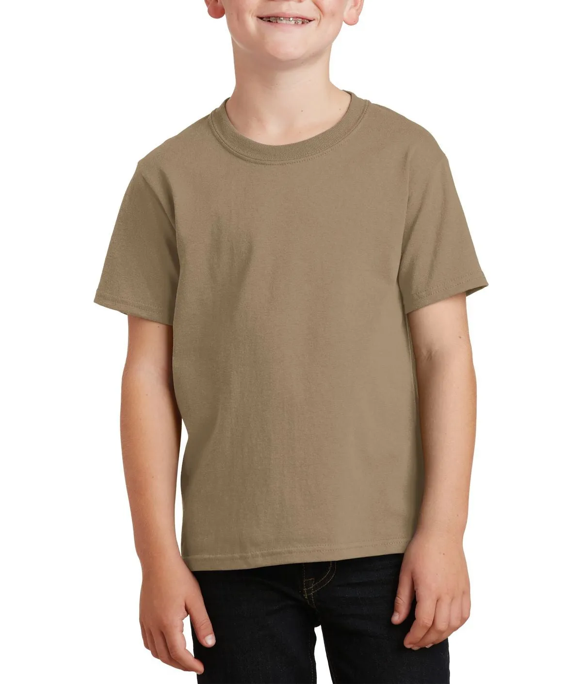 JustBlanks Youth Short Sleeve Core Cotton Crew Neck T-Shirt WrinkleResistant Texture Layering Essential
