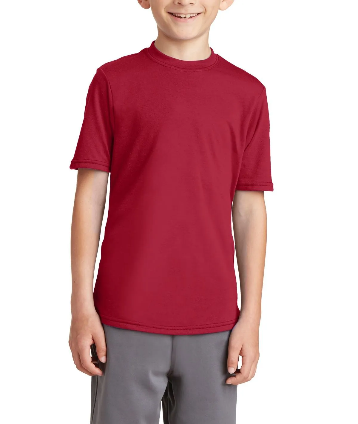 quick dry Seamless construction JustBlanks Youth Short Sleeve Performance Blend T-Shirt