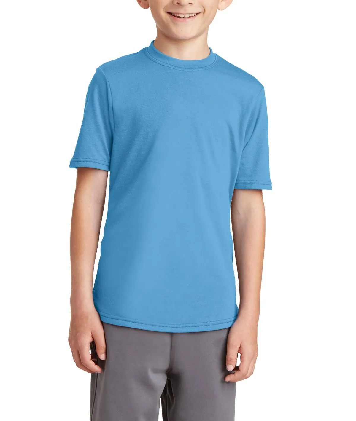 JustBlanks Youth Short Sleeve Performance Blend T-Shirt Casual Mode Light and Soft
