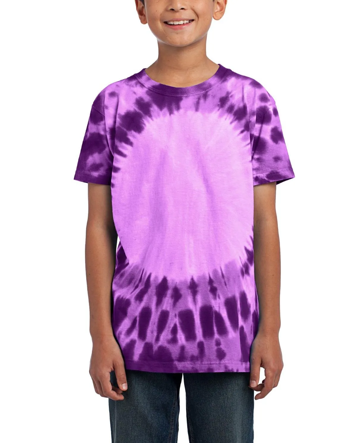 Soft Wearable UVProtectionFinish JustBlanks Youth Short Sleeve Tie-Dye T-Shirt - Window Pattern