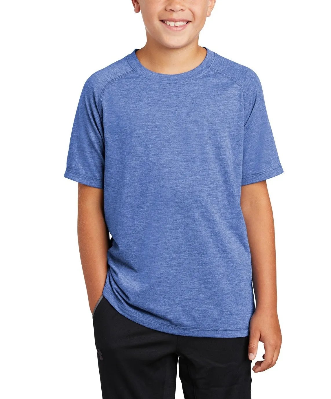 JustBlanks Youth Short Sleeve Tri-Blend Raglan Performance T-Shirt Abrasion resistant Sport Fit
