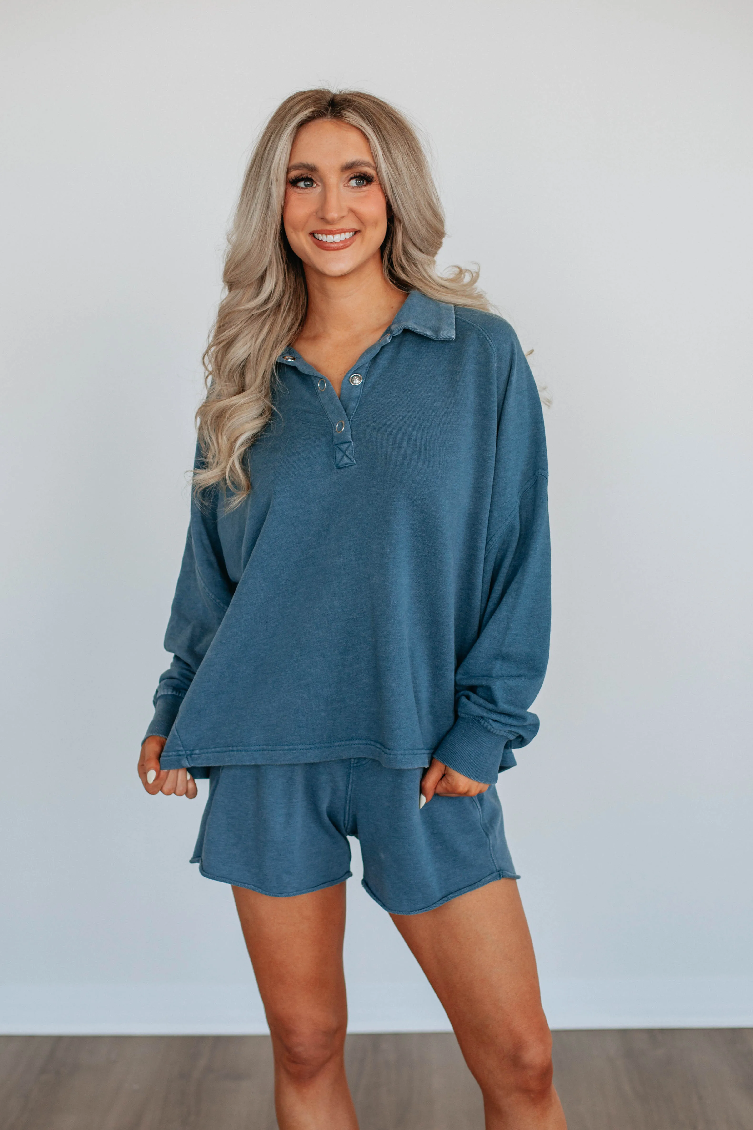 Jyl Washed Pullover - Deep Sea Comfy Essentials
