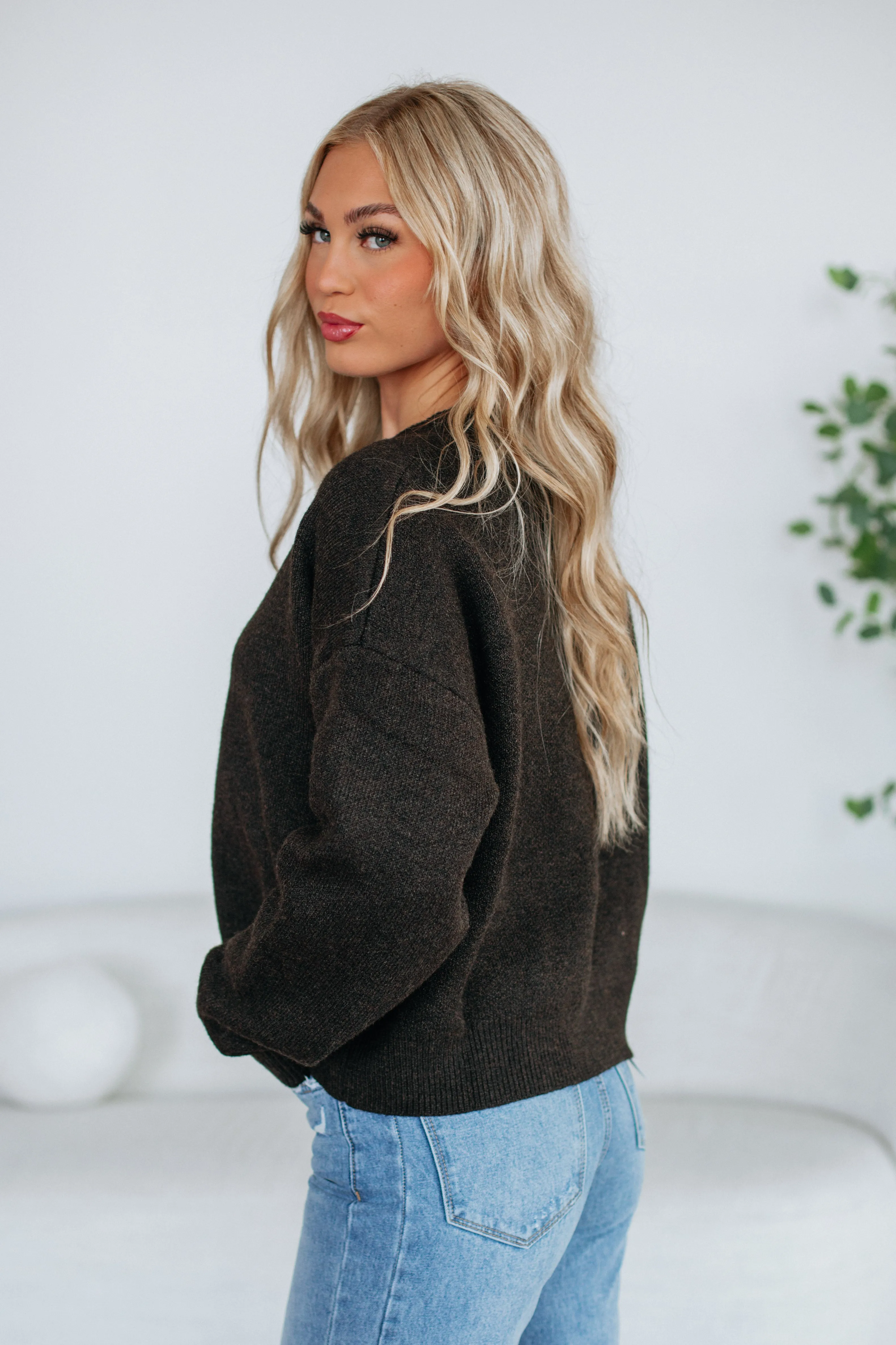 TearResistant Fabric Low Key Kassi Cardigan - Coffee