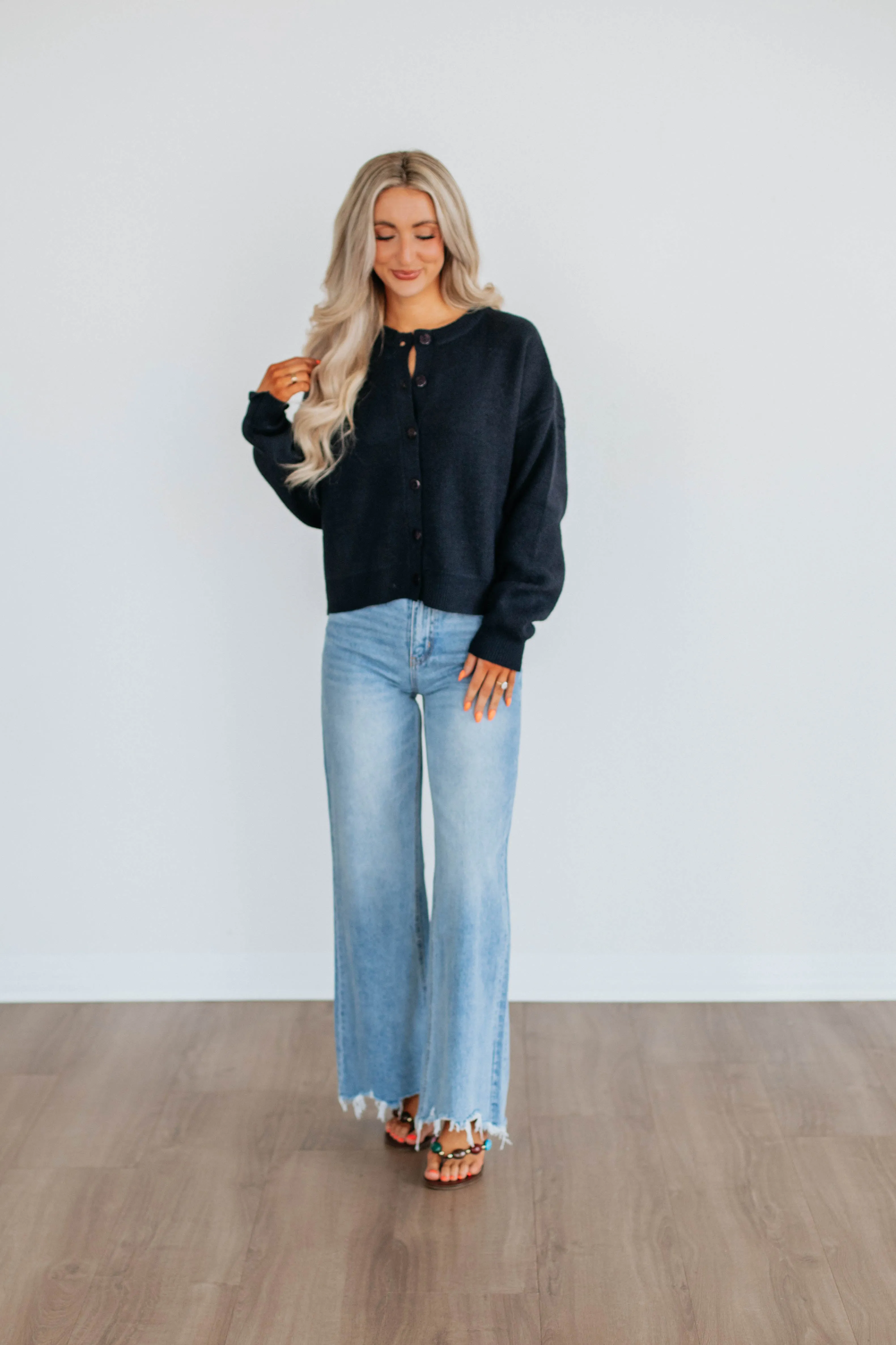 Kassi Cardigan - Navy Ventilation Panel Design