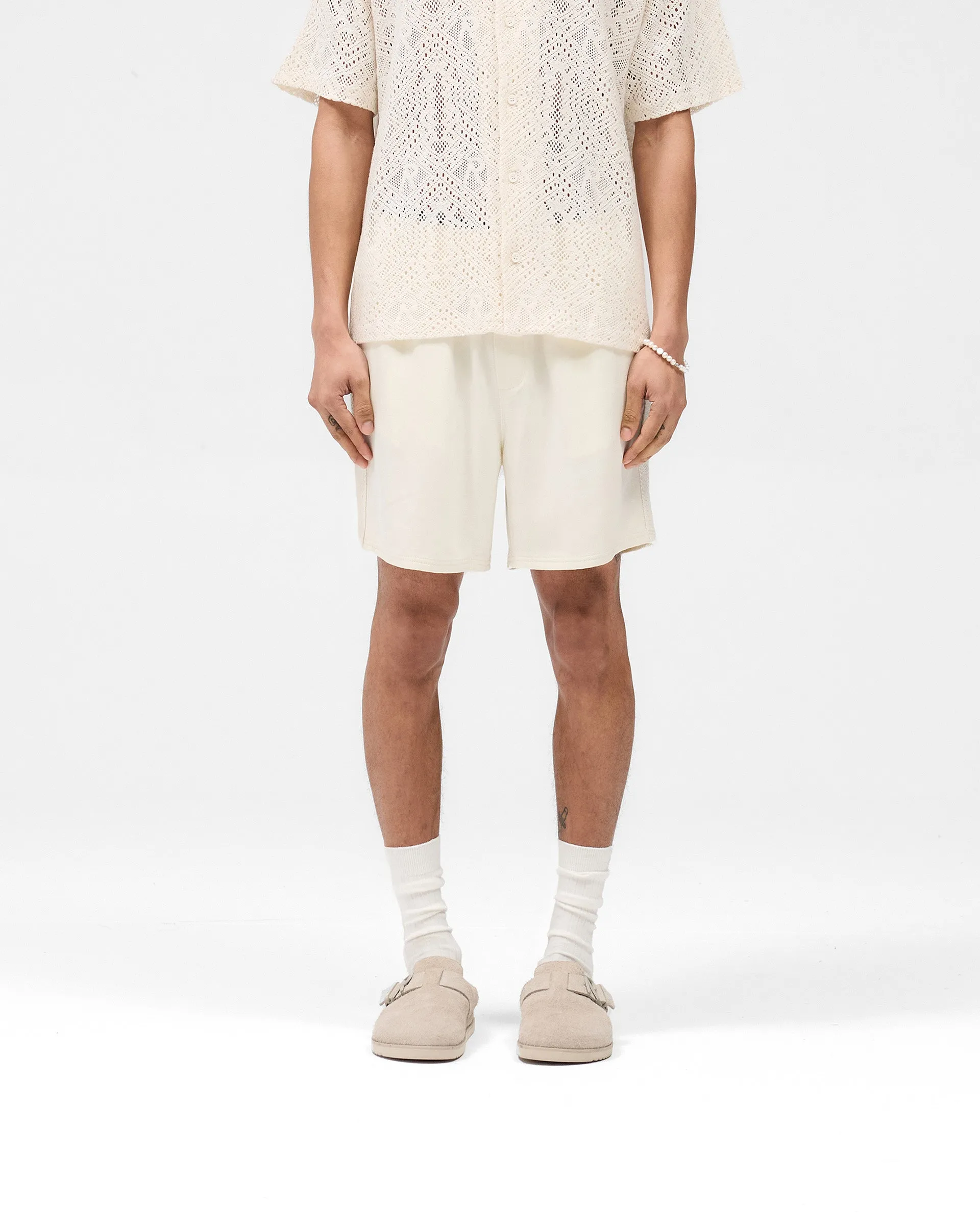 Anti Slip Waist Grip Odor Resistant Treatment Knitted Panel Short - Antique White